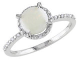 Opal 1.0 Carat (ctw) Ring with Diamonds in Sterling Silver